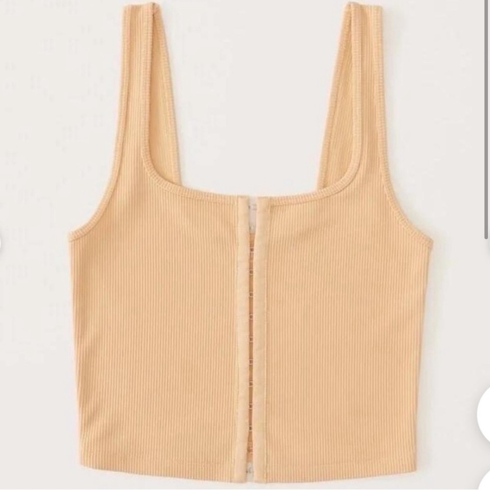 Abercrombie & Fitch Ribbed Orange Crop Top